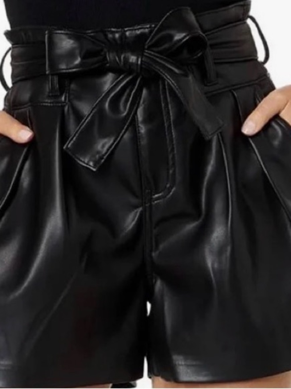 Blank NYC Paper Bag Faux Leather Shorts